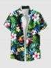 Matching Hawaii Shirt and Romper Plus Size Beach Outfit Tropical Leaf Hibiscus Printed for Couples -  