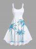 Tenue de plage hawaïenne assortie grande taille à imprimé cocotier pour couples - Blanc 