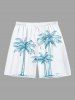 Tenue de plage hawaïenne assortie grande taille à imprimé cocotier pour couples - Blanc 
