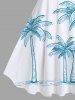 Tenue de plage hawaïenne assortie grande taille à imprimé cocotier pour couples - Blanc 
