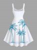 Tenue de plage hawaïenne assortie grande taille à imprimé cocotier pour couples - Blanc 