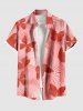 Ombre Tropical Leaf Butterfly Print Plus Size Matching Hawaii Beach Outfit For Couples -  