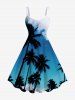 Coconut Tree Sky Cloud Print Plus Size Matching Hawaii Beach Outfit For Couples -  