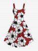 Tenue de plage hawaïenne assortie grande taille à imprimé floral pour couples - Rouge 