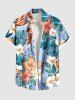 Maillot de bain et short à imprimé feuilles tropicales et fleurs d'hibiscus, grande taille, tenue de plage hawaïenne assortie pour couples - Vert 