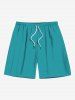 Maillot de bain et short à imprimé feuilles tropicales et fleurs d'hibiscus, grande taille, tenue de plage hawaïenne assortie pour couples - Vert 