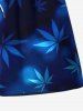 Plus Size Ombre Maple Leaves Print Hawaii Drawstring Beach Shorts For Men -  