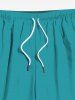 Plus Size Hawaii Solid Drawstring Beach Shorts For Men -  