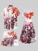 Plus Size Hibiscus Flowers Print Hawaii Beach Shorts For Men -  