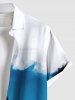 Plus Size Coconut Tree Sky Cloud Print Hawaii Button Pocket Shirt For Men -  