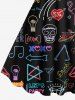 Plus Size Skull Heart Star Rainbow Flamingo Print Hawaii Tank Dress -  