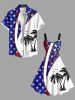 Robe débardeur hawaïenne grande taille à imprimé cocotiers et drapeau américain patriotique - Bleu 4X