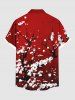 Plus Size Plum Bossom Flower Print Buttons Pocket Hawaii Shirt For Men -  