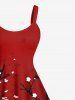 Plus Size Plum Bossom Flower Print Hawaii Tank Dress -  