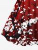 Plus Size Plum Bossom Flower Print Hawaii Tank Dress -  