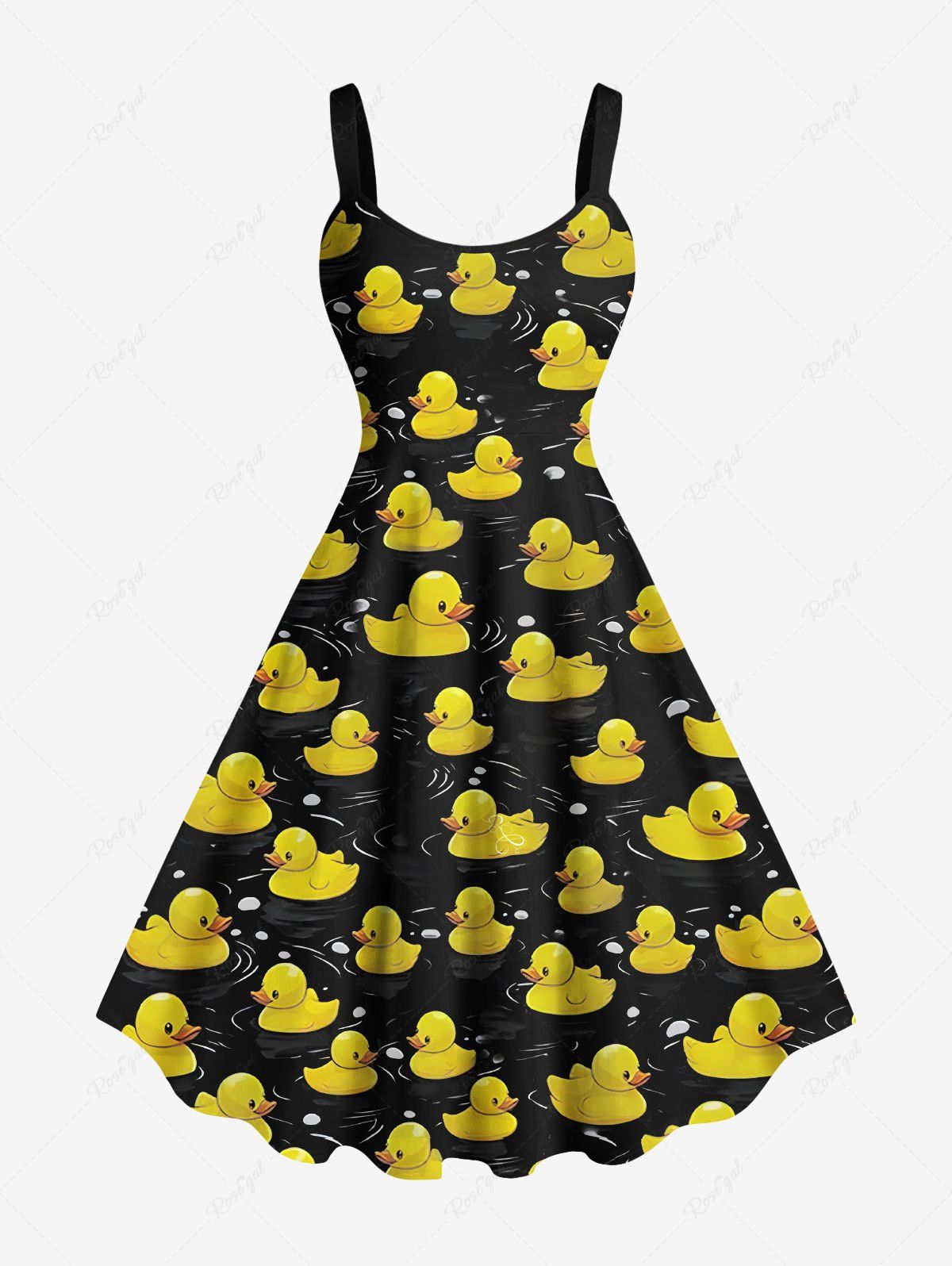 Buy Plus Size Ducks Waves Print Hawaii Tank Dress  