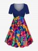 Tropical Leaf Hibiscus Flower Print Plus Size Matching Hawaii Beach Outfit For Couples -  