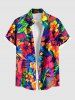 Tropical Leaf Hibiscus Flower Print Plus Size Matching Hawaii Beach Outfit For Couples -  