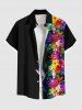 Tropical Leaf Hibiscus Flower Bird Print Plus Size Matching Hawaii Beach Outfit For Couples -  