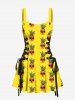 Pineapple Skulls Print Plus Size Matching Hawaii Beach Outfit For Couples -  