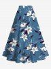 Ombre Floral Leaves Print Plus Size Matching Hawaii Beach Outfit For Couples -  