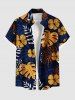 Tropical Leaf Branch Flower Print Shirt Swimsuit Plus Size Matching Hawaii Beach Outfit For Couples -  