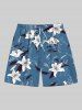 Ombre Flower Leaf Print Plus Size Matching Hawaii Beach Outfit For Couples -  