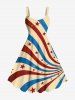 Patriotic American Flag Print Plus Size Matching Outfit For Couples -  