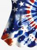 Spiral Tie Dye Patriotic American Flag Print Tankini Top(Adjustable Shoulder Strap) -  