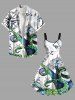 Robe débardeur hawaïenne grande taille à imprimé poulpe, étoile de mer, ancre, château - Blanc M