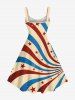 Plus Size Patriotic American Flag Print Tank Dress -  
