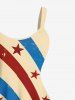 Plus Size Patriotic American Flag Print Tank Dress -  
