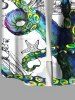 Chemise hawaïenne grande taille à imprimé poulpe, étoile de mer, ancre, château, boutons et poches pour homme - Blanc S