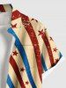 Plus Size Patriotic American Flag Print Buttons Pocket Shirt For Men -  