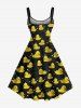 Plus Size Ducks Waves Print Hawaii Tank Dress -  