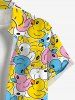 Plus Size Colorful Ducks Print Buttons Pocket Hawaii Shirt For Men -  