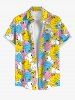 Colorful Ducks Print Plus Size Matching Hawaii Beach Outfit For Couples -  