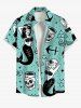 Mermaid Bowknot Skulls Anchor Print Plus Size Matching Hawaii Beach Outfit For Couples -  