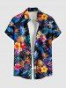 Matching Hawaii Shirt and Romper Plus Size Beach Outfit Tropical Leaf Hibiscus Printed for Couples -  