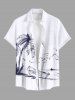 Coconut Tree Boat Seascape Print Plus Size Matching Hawaii Beach Outfit For Couples -  