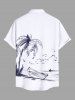 Coconut Tree Boat Seascape Print Plus Size Matching Hawaii Beach Outfit For Couples -  