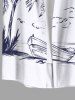 Coconut Tree Boat Seascape Print Plus Size Matching Hawaii Beach Outfit For Couples -  