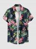 Matching Hawaii Shirt and Romper Plus Size Beach Outfit Tropical Leaf Hibiscus Printed for Couples -  