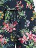 Matching Hawaii Shirt and Romper Plus Size Beach Outfit Tropical Leaf Hibiscus Printed for Couples -  