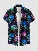 Colorful Ombre Skull Stars Print Plus Size Matching Halloween Outfit For Couples -  