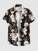 Maillot de bain court imprimé feuilles et fleurs ombré, grande taille, tenue de plage hawaïenne assortie pour couples - Café profond 