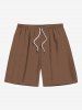 Maillot de bain court imprimé feuilles et fleurs ombré, grande taille, tenue de plage hawaïenne assortie pour couples - Café profond 