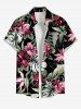 Matching Hawaii Shirt and Romper Plus Size Beach Outfit Tropical Leaf Hibiscus Flower Print For Couples -  