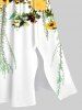 Plus Size Sunflowers Wicker Print Split Hawaii Midi Dress -  