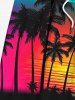 Plus Size Coconut Tree Ombre Sky Print Hawaii Beach Shorts For Men -  